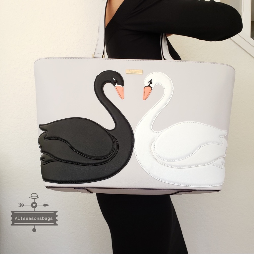 NWT Kate spade NY swan around Jules tote black bag - Picture 3 of 8
